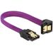Delock SATA kabel 6 Gb/s, 50 cm otočený dole/rovný, kovové svorky, fialový Premium