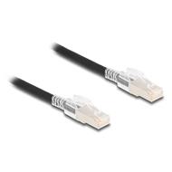 Delock Síťový kabel RJ45 Cat.6A S/FTP se sadou bezpečnostních sponek, 2 m dlouhý, černý