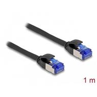 Delock Síťový kabel RJ45, Cat.6A, S/FTP, tenký, 1 m, černý