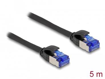 Delock Síťový kabel RJ45, Cat.6A, S/FTP, tenký, 5 m, černý