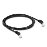 Delock Síťový kabel RJ45 Cat.6A S/FTP, zalomený dolů o 45°, 2 m, černý