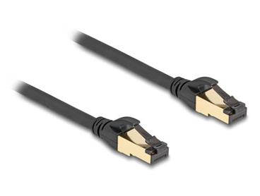 Delock Síťový kabel RJ45 Cat.6A zástrčky na zástrčku, S/FTP, černý, délky 10 m, Cat.7, silné tloušťky, vhodný pro průmysl