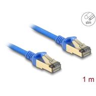 Delock Síťový kabel RJ45, Cat.8.1, F/FTP, tenký, 1 m, modrý