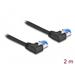 Delock Síťový kabel rozhraní RJ45 Cat.6A, S/FTP, levý pravoúhlý, 2 m, černý