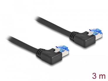 Delock Síťový kabel rozhraní RJ45 Cat.6A, S/FTP, levý pravoúhlý, 3 m, černý