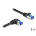 Delock Síťový kabel rozhraní RJ45 Cat.6A, S/FTP, přímý / pravý pravoúhlý, 2 m, černý