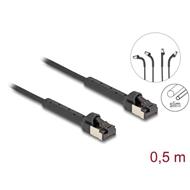 Delock Síťový kabel s rozhraním RJ45 Slim, Cat.6A, U/FTP, ohebný, černý, 0,5 m