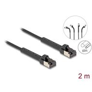 Delock Síťový kabel s rozhraním RJ45 Slim, Cat.6A, U/FTP, ohebný, černý, 2 m