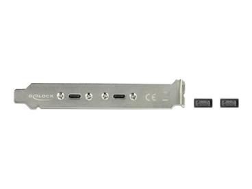 Delock Slot bracket - Panel USB - 20 pin USB 3.1 header (M) do USB-C (F) - 20 V - 3 A - 50 cm - černá