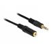 Delock Stereo Jack Extension Cable 3.5 mm 3 pin male > female 1 m black