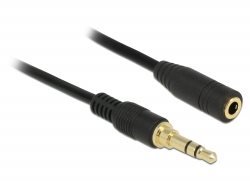 Delock Stereo Jack prodlužovací kabel 3,5 mm 3 pin samec na samici 2 m černý