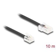 Delock Telefonní kabel RJ45, ze zástrčky na zástrčku RJ11, černý, 10 m