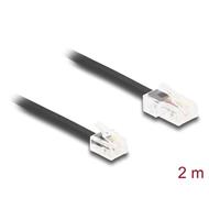 Delock Telefonní kabel RJ45, ze zástrčky na zástrčku RJ11, černý, 2 m