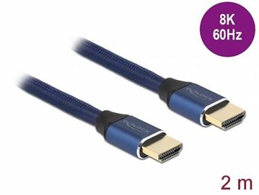 Delock Ultra vysokorychlostní HDMI kabel, 48 Gbps, 8K 60 Hz, modrý 2 m certifikovaný