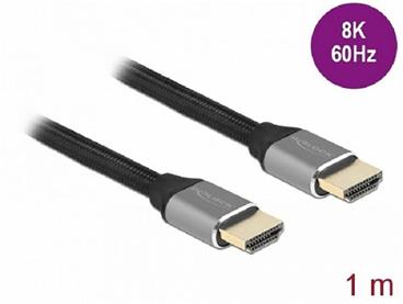 Delock Ultra vysokorychlostní HDMI kabel, 48 Gbps, 8K 60 Hz, šedá 1 m certifikovaný
