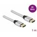 Delock Ultra vysokorychlostní HDMI kabel, 48 Gbps, 8K 60 Hz, stříbrná 1 m certifikovaný