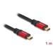 Delock USB 10 Gbps kabel USB Type-C™ samec na samec PD 3.0 100 W E-Marker 1 m červený kovový