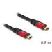 Delock USB 20 Gbps kabel USB Type-C™ samec na samec PD 3.0 100 W E-Marker 0,8 m červený kovový