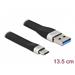 Delock USB 3.2 Gen 2, FPC plochý stuhový kabel, USB Typ-A na USB Type-C™, 13,5 cm, PD 3 A