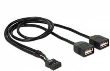 Delock USB kabel Pin konektor samice > 2 x USB 2.0 type-A samice 40 cm