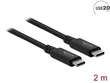 Delock - USB kabel - USB-C (M) do USB-C (M) - USB4 / Thunderbolt 3 / DisplayPort - 20 V - 5 A - 2 m - podpora 4K60 Hz (3840 x 216