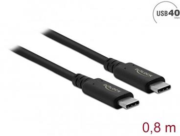 Delock - USB kabel - USB-C (M) do USB-C (M) - USB4 / Thunderbolt 3 / DisplayPort - 20 V - 5 A - 80 cm - podpora Power Delivery 3.