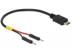Delock USB napájecí kabel Micro-B na 2 x kolíkové konektory oddělené, napájecí, 10 cm