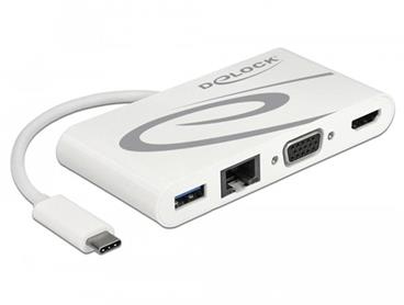 Delock USB Type-C™ 3.1 Dokovací stanice HDMI 4K 30 Hz + VGA + LAN + USB PD
