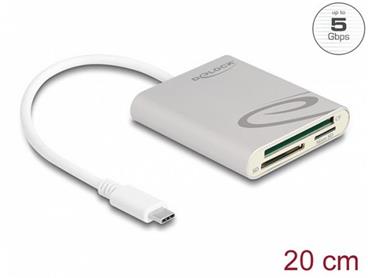 Delock USB Type-C™ čtečka karet pro paměťové karty Compact Flash, SD nebo Micro SD