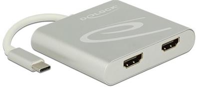 Delock USB Type-C™ Splitter (DP Alt Mód) > 2 x HDMI výstup 4K 30 Hz