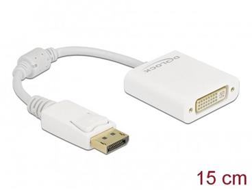 Delock - Video adaptér - DisplayPort (M) s jazýčkem do DVI-I (F) šroubovací - DisplayPort 1.1 - 15 cm - pasivní, 1080p podpora 60