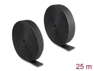 Delock Vysoce spolehlivý pásek na suchý zip D 25 m x Š 50 mm, černý