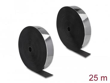 Delock Vysoce spolehlivý pásek na suchý zip, samopřilnavý, D 25 m x Š 50 mm, černý