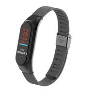 Deveroux - Ocelový milánský řemínek pro MiBand 3/4, easy click - Černý