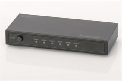 Digitus 4K HDMI Rozbočovač 1x4,, Podporuje standardní audio, DSD audio, HD Audio, vč. Dálkového ovládání,, černý