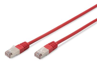 Digitus CAT 5e SF-UTP patch cable, Cu, PVC AWG 26/7, length 10 m, color red