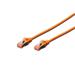 Digitus CAT 6 S-FTP patch cable, Cu, LSZH AWG 27/7, length 0.5 m, color orange