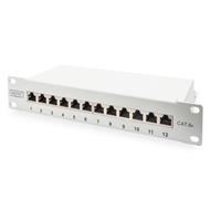 DIGITUS CAT 6A Patch Panel, stíněný, 12-portové pole se štítkem, 1U, 10 "montáž do stojanu, šedá RAL 7035