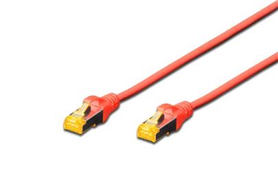 Digitus CAT 6A S-FTP patch cable, Cu, LSZH AWG 26/7, length 0.25 m, color red