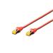 Digitus CAT 6A S-FTP patch cable, Cu, LSZH AWG 26/7, length 0.25 m, color red