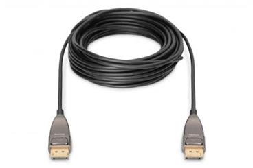 Digitus DisplayPort AOC hybrid-fiber connection cable M/M, 10m, UHD 8K@60Hz, CE, gold, bl