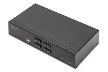 DIGITUS DS-12891 KVM Switch, 4x DP in, DP Out, 4x USB B, 4K @ 60 Hz, černá