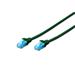 Digitus Ecoline Patch kabel, UTP, CAT 5e, AWG 26/7, zelený 0,25m, 1ks