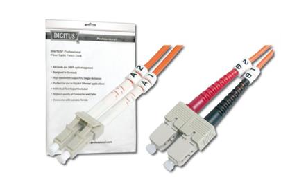 DIGITUS Fiber Optic Patch Cord, LC to SC, Multimode 50/125 µ, Duplex Length 5m OM2