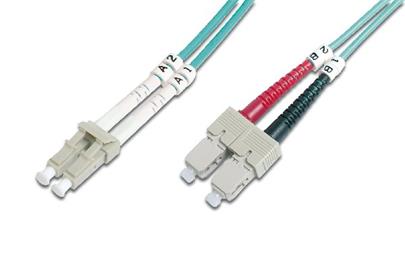 Digitus Fiber Optic Patch Cord, LC to SC Multimode 50/125 µ, Duplex Length 7m, Class OM3