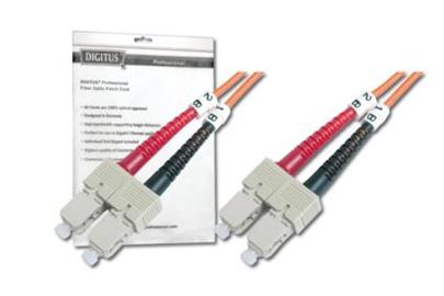 DIGITUS Fiber Optic Patch Cord, SC to SC, Multimode,OM2, 50/125 µ, Duplex Length 1m