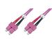 DIGITUS Fiber Optic Patch Cord, SC to SC, Multimode OM4 - 50/125 µ, Duplex, color RAL4003 Length 2m
