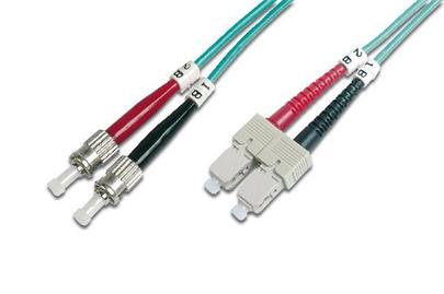 Digitus Fiber Optic Patch Cord, ST to SC Multimode 50/125 µ, Duplex Length 10m, Class OM3