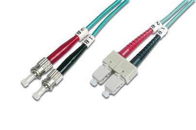 Digitus Fiber Optic Patch Cord, ST to SC Multimode 50/125 µ, Duplex Length 7m, Class OM3