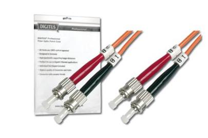 DIGITUS Fiber Optic Patch Cord, ST to ST, Multimode, OM1, 62.5/125 µ, Duplex Length 2m